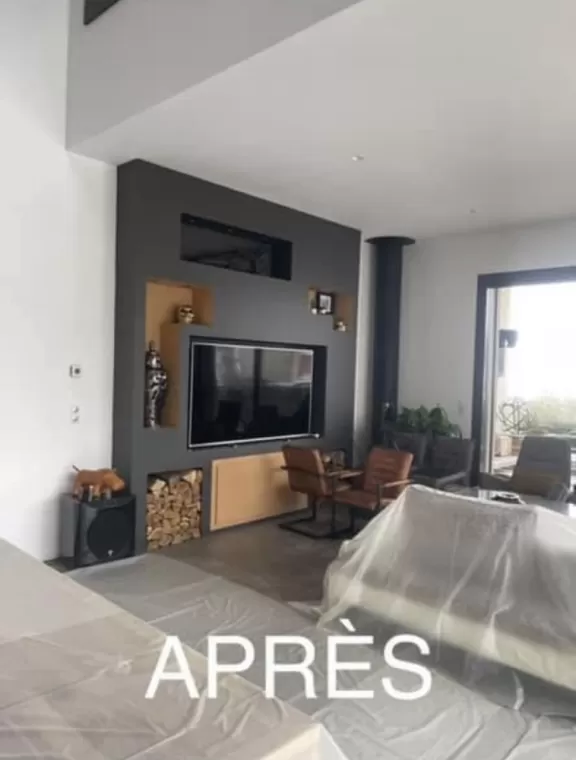 Réalisation d'un meuble TV en placo sur mesure à Sury-Le-Comtal